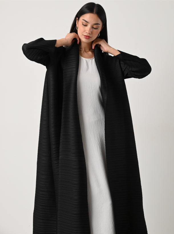 FAB119 - Black Pleats Abaya