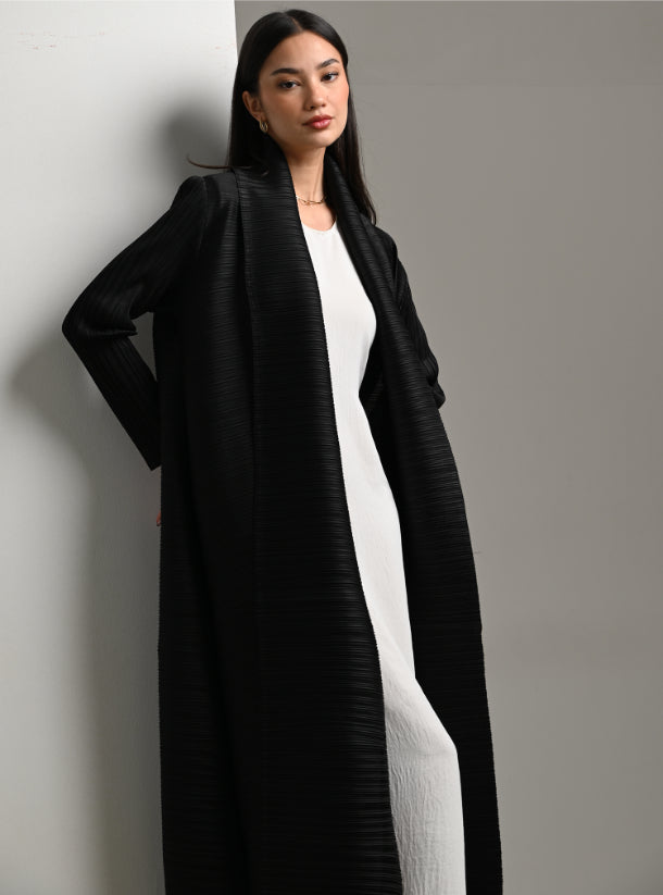 FAB119 - Black Pleats Abaya