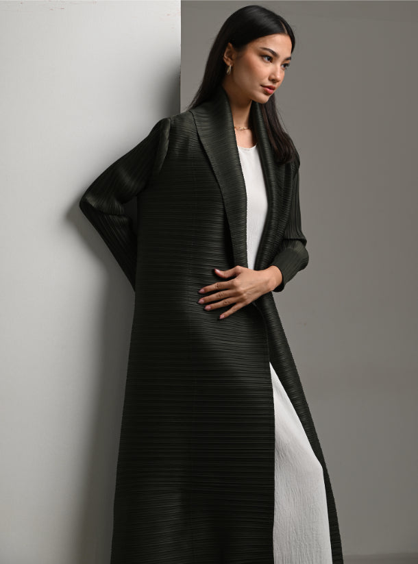 FAB118 - Olive Pleats Abaya