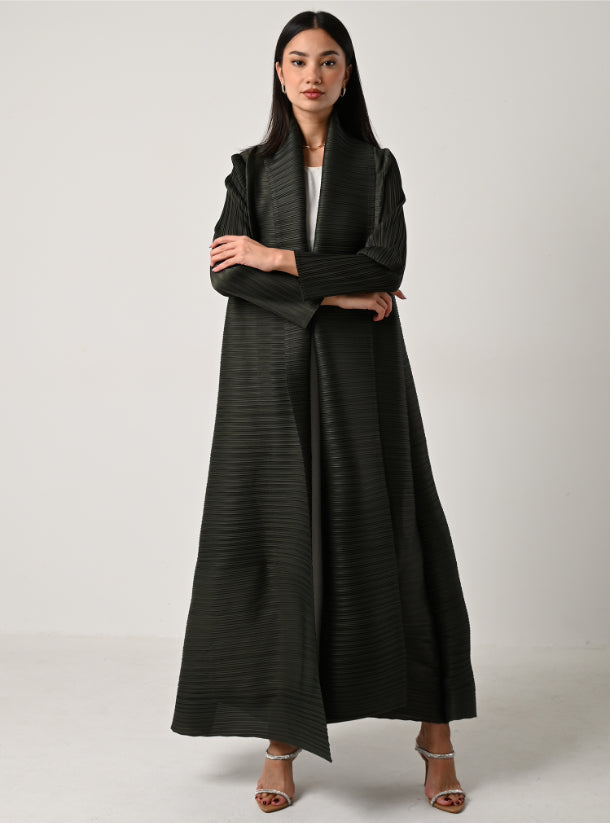 FAB118 - Olive Pleats Abaya