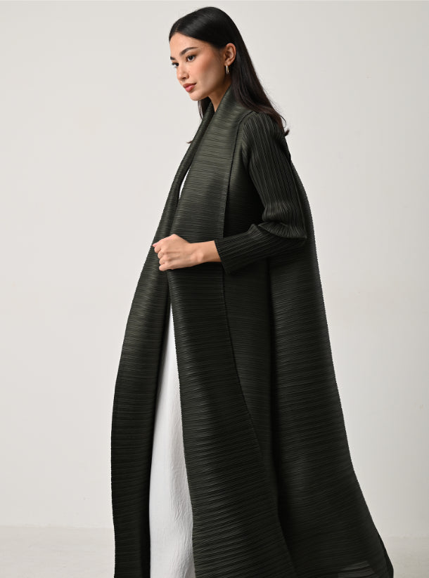 FAB118 - Olive Pleats Abaya