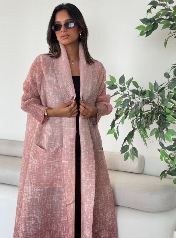 FAB139 - Pink Ombre Pocket Abaya