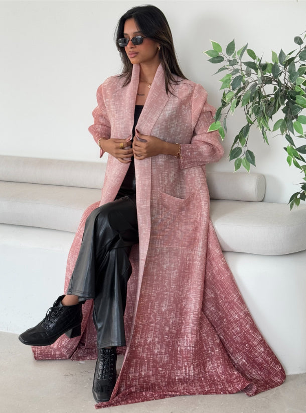 FAB139 - Pink Ombre Pocket Abaya