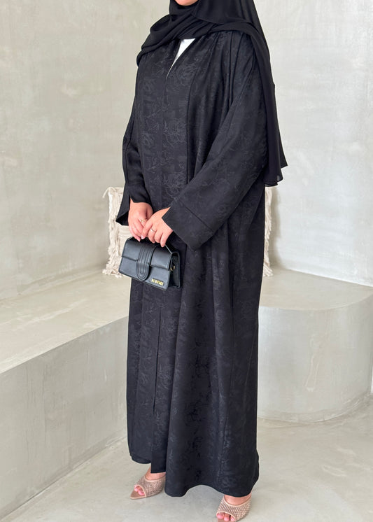 FAB193- Black Double-face Crepe Abaya