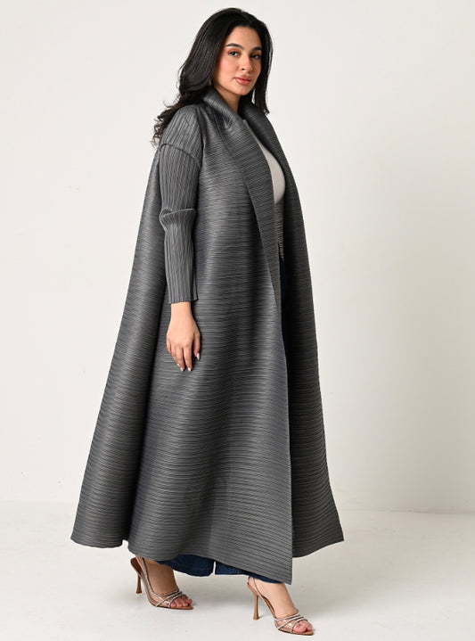 FAB107 - Cloudy Grey Pleats Abaya