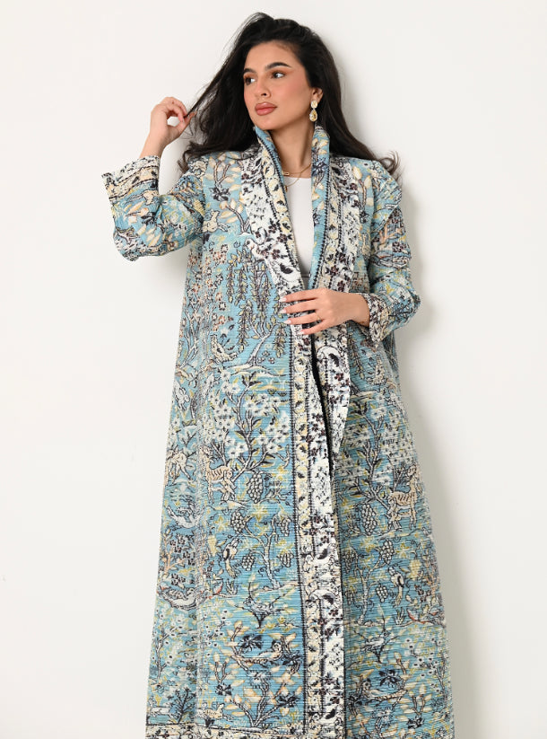 FAB112 - Tiffany Patterned Pleats Abaya