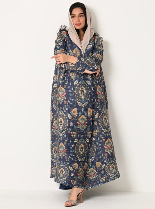 FAB114 - Patterned Pleats Abaya