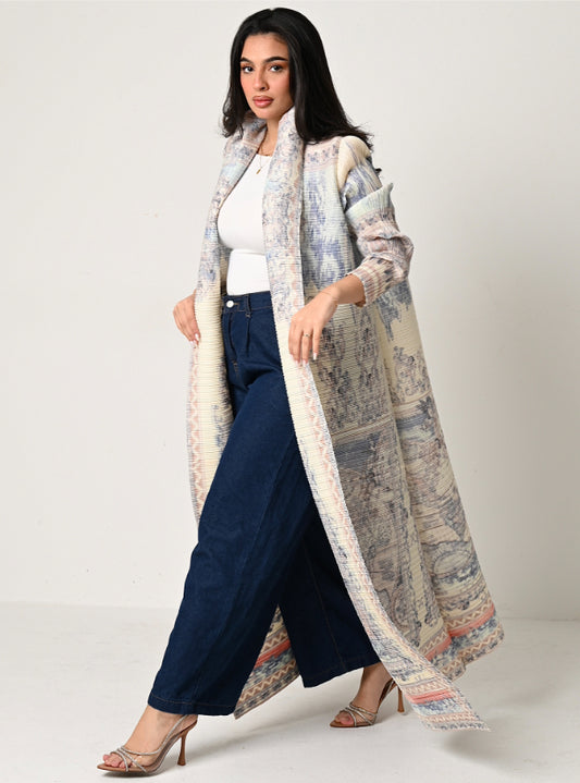 FAB115 - Patterned Pleats Abaya