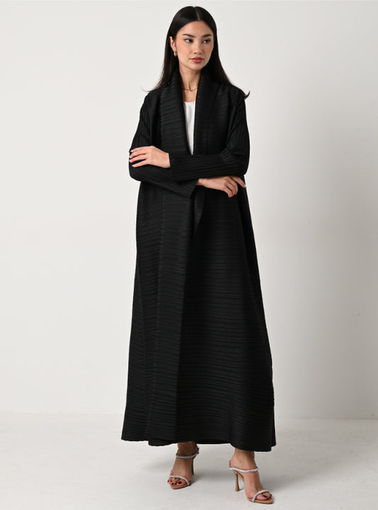 FAB119 - Black Pleats Abaya