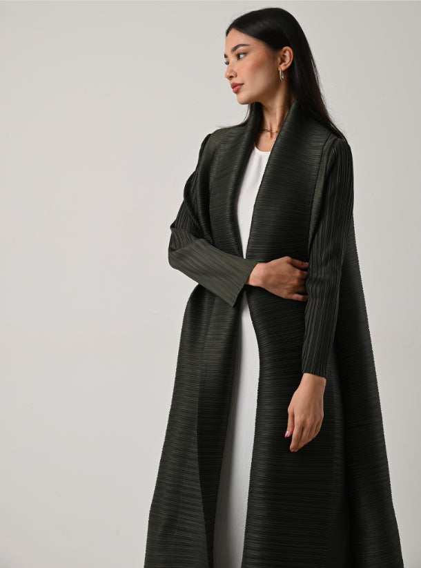 FAB118 - Olive Pleats Abaya