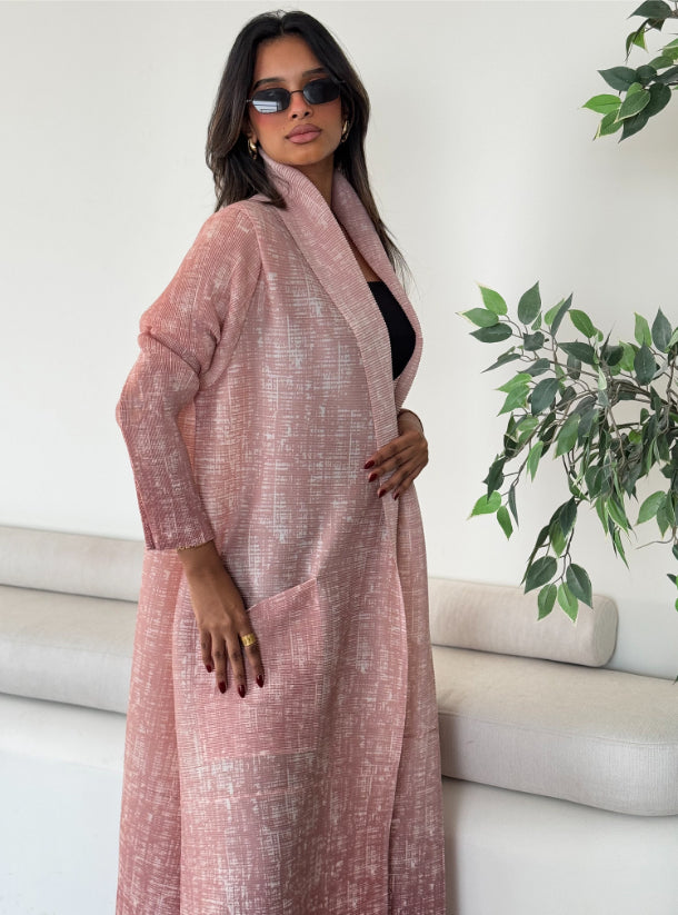 FAB139 - Pink Ombre Pocket Abaya