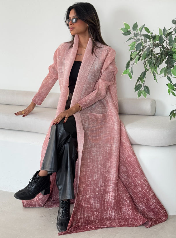 FAB139 - Pink Ombre Pocket Abaya
