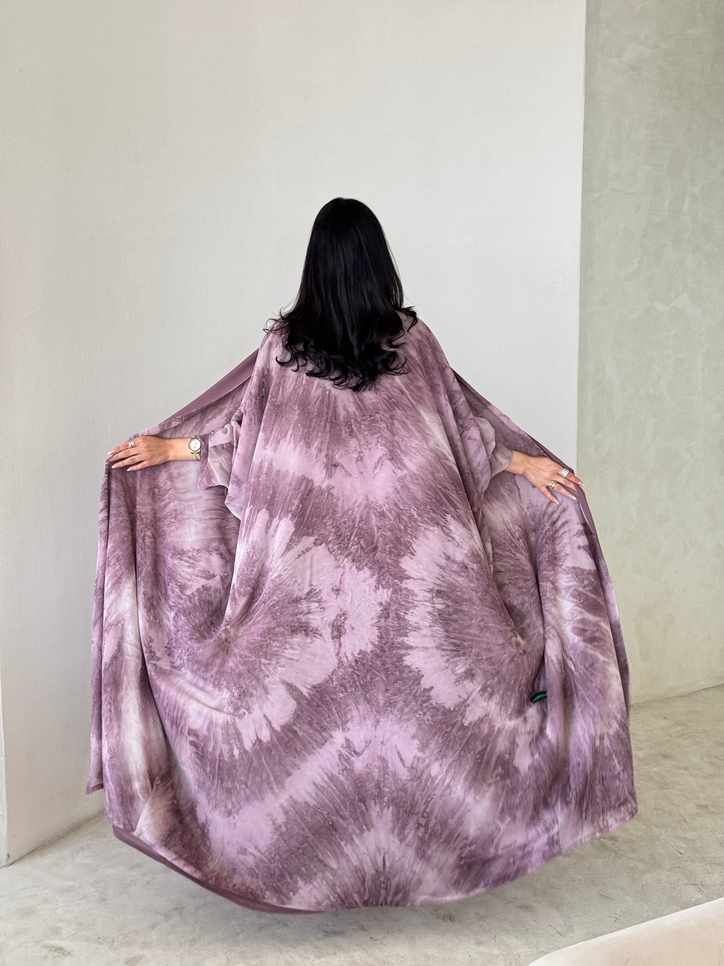 READY TO SHIP- FAB174- Pink Shimmer Chiffon Summer Abaya with matching headscarf