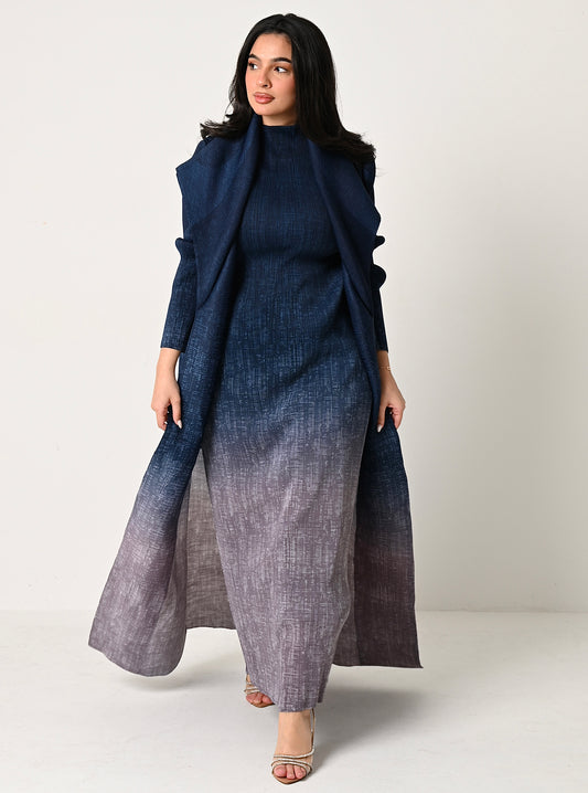FAB105-Sky Ombré 3 piece abaya set